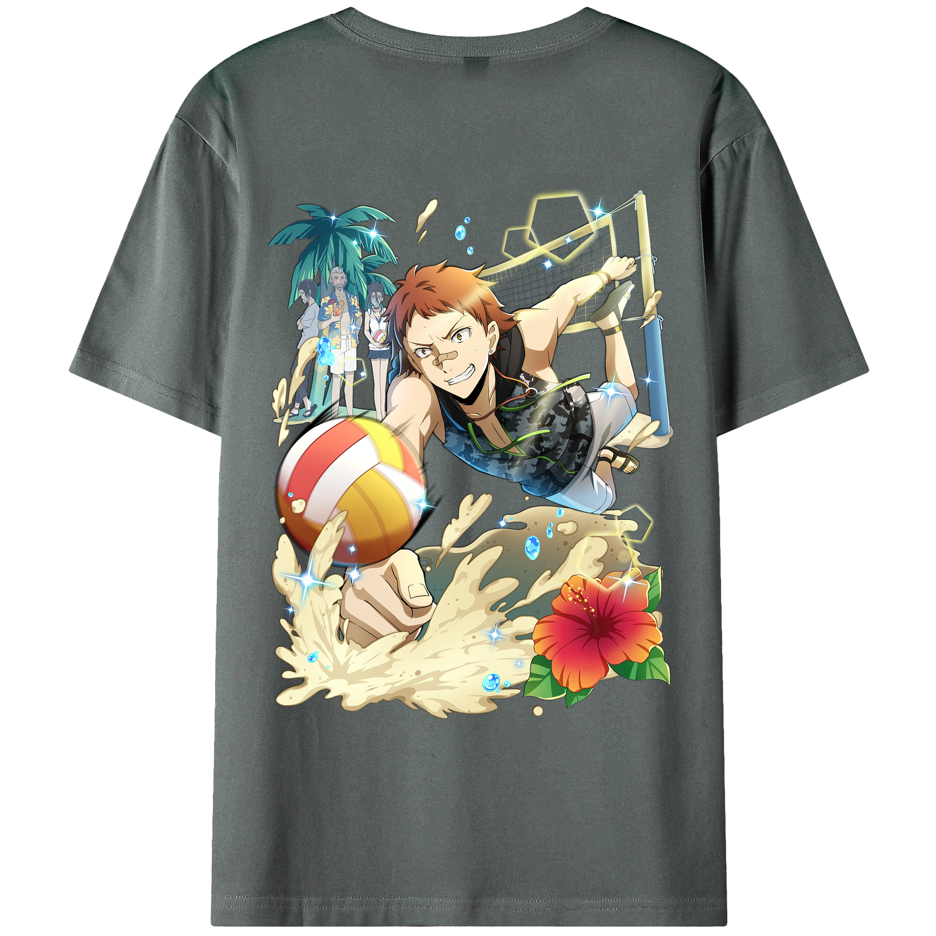 （画像用） 文豪ストレイドッグス Bungo Stray Dogs 綿100％ メンズ半袖Tシャツ（バックプリント） 通気性